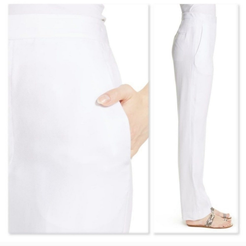 NWT || TIBI || Sebastian White Trousers  Straight Legs Immaculate Sz 2 - Picture 3 of 12